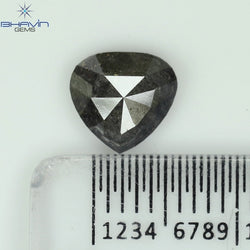 1.30 CT Heart Shape Natural Diamond Salt And pepper Color I3 Clarity (7.51 MM)