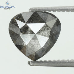 1.30 CT Heart Shape Natural Diamond Salt And pepper Color I3 Clarity (7.51 MM)