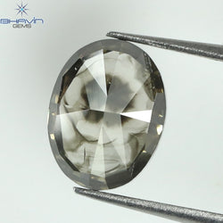 1.21 CT Gray Diamond Oval Diamond Natural Loose Diamond Clarity VS2 (7.54 MM)