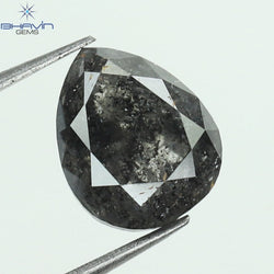 1.31 CT Pear Shape Natural Diamond Salt And pepper Color I3 Clarity (7.33 MM)