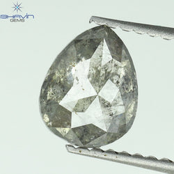 1.07 CT Pear Shape Natural Diamond Salt And pepper Color I3 Clarity (7.21 MM)