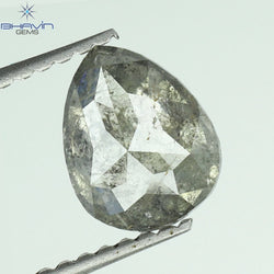 1.07 CT Pear Shape Natural Diamond Salt And pepper Color I3 Clarity (7.21 MM)