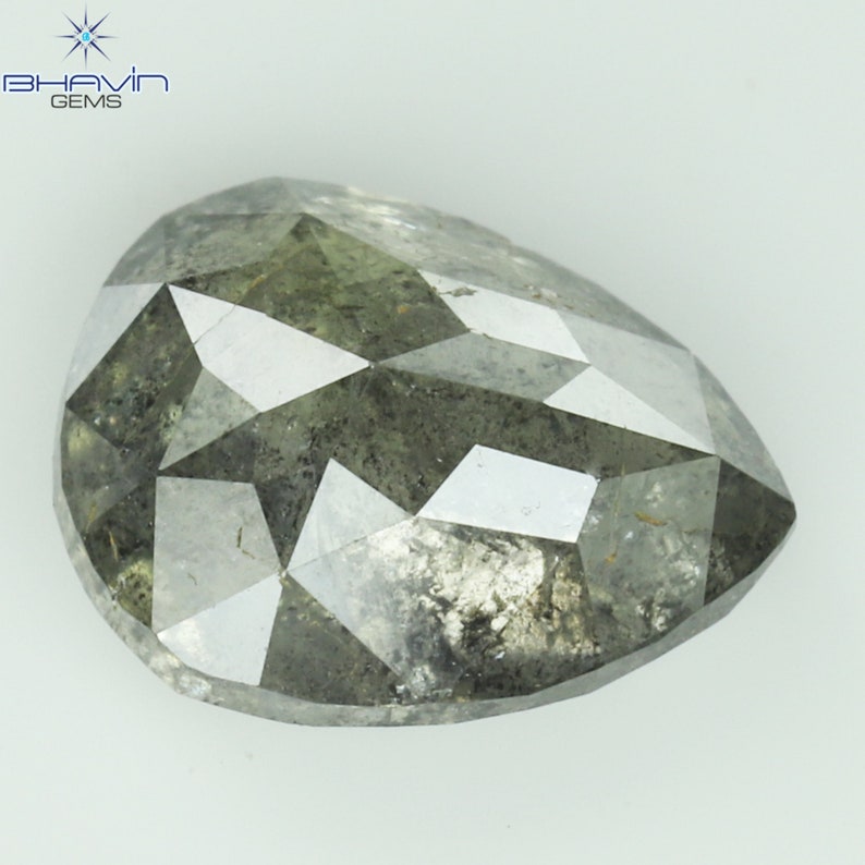1.07 CT Pear Shape Natural Diamond Salt And pepper Color I3 Clarity (7.21 MM)
