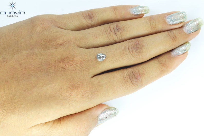 1.07 CT Pear Shape Natural Diamond Salt And pepper Color I3 Clarity (7.21 MM)