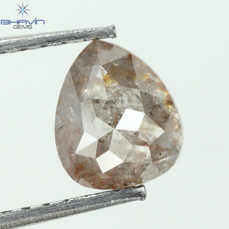 1.10 CT ペアシェイプ ナチュラル ダイヤモンド ソルト アンド ペッパー カラー I3 クラリティ (6.66 MM)