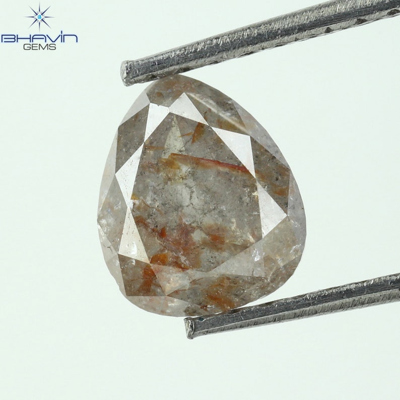 1.10 CT ペアシェイプ ナチュラル ダイヤモンド ソルト アンド ペッパー カラー I3 クラリティ (6.66 MM)