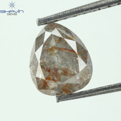 1.10 CT ペアシェイプ ナチュラル ダイヤモンド ソルト アンド ペッパー カラー I3 クラリティ (6.66 MM)