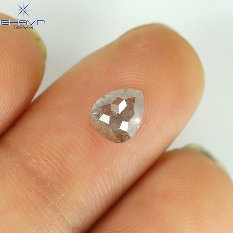 1.10 CT ペアシェイプ ナチュラル ダイヤモンド ソルト アンド ペッパー カラー I3 クラリティ (6.66 MM)