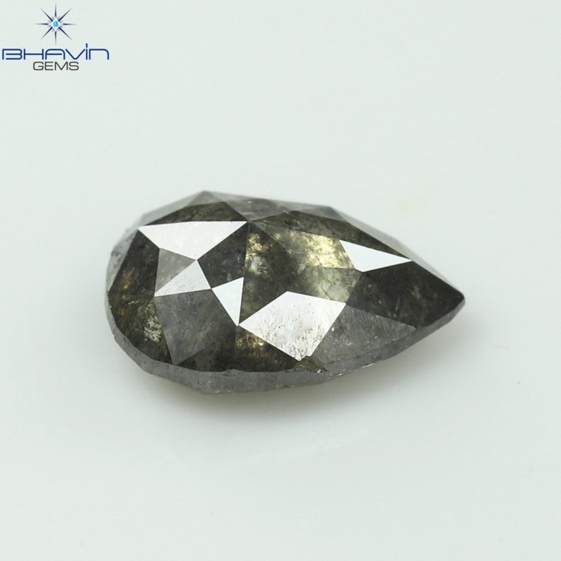 0.62 CT Pear Shape Natural Diamond Salt And pepper Color I3 Clarity (4.42 MM)