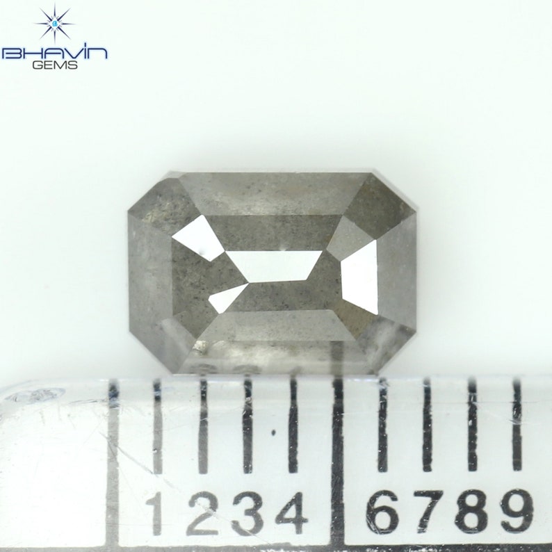 1.12 CT Square Emerald Diamond Salt And Pepper Diamond Clarity I3 (6.58 MM)