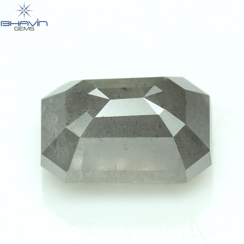 1.12 CT Square Emerald Diamond Salt And Pepper Diamond Clarity I3 (6.58 MM)