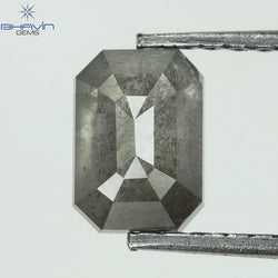 1.12 CT Square Emerald Diamond Salt And Pepper Diamond Clarity I3 (6.58 MM)