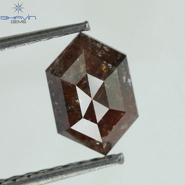 0.88 CT Salt And Pepper Color Hexagon Shape Natural Loose Diamond Clarity I3 (7.65 MM)