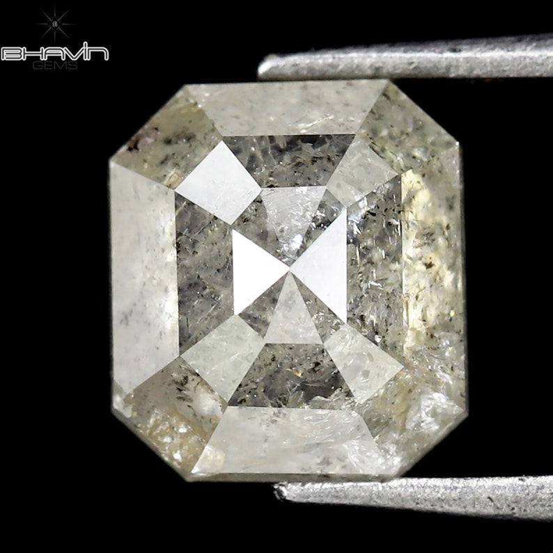 0.86 CT Square Emerald Diamond White Diamond Clarity I3 (5.65 MM)
