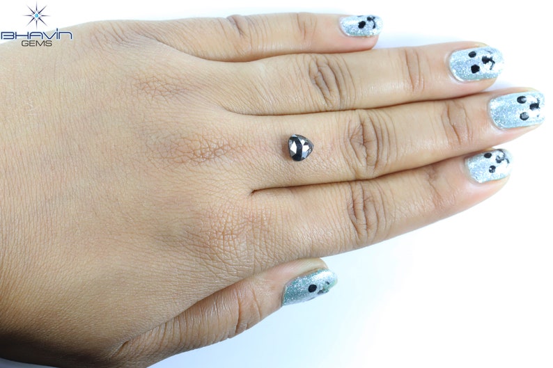 1.51 CT Pear Shape Natural Diamond Salt And pepper Color I3 Clarity (6.53 MM)