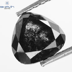 1.50 CT Pear Shape Natural Diamond Black (Salt And pepper) Color I3 Clarity (6.41 MM)