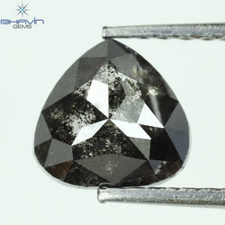 1.50 CT Pear Shape Natural Diamond Black (Salt And pepper) Color I3 Clarity (6.41 MM)