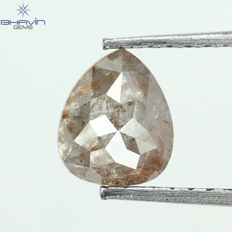 1.10 CT Pear Shape Natural Diamond Salt And pepper Color I3 Clarity (6.66 MM)