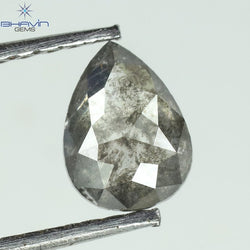 0.62 CT Pear Shape Natural Diamond Salt And pepper Color I3 Clarity (4.42 MM)