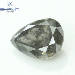 0.62 CT Pear Shape Natural Diamond Salt And pepper Color I3 Clarity (4.42 MM)