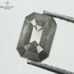 1.12 CT Square Emerald Diamond Salt And Pepper Diamond Clarity I3 (6.58 MM)