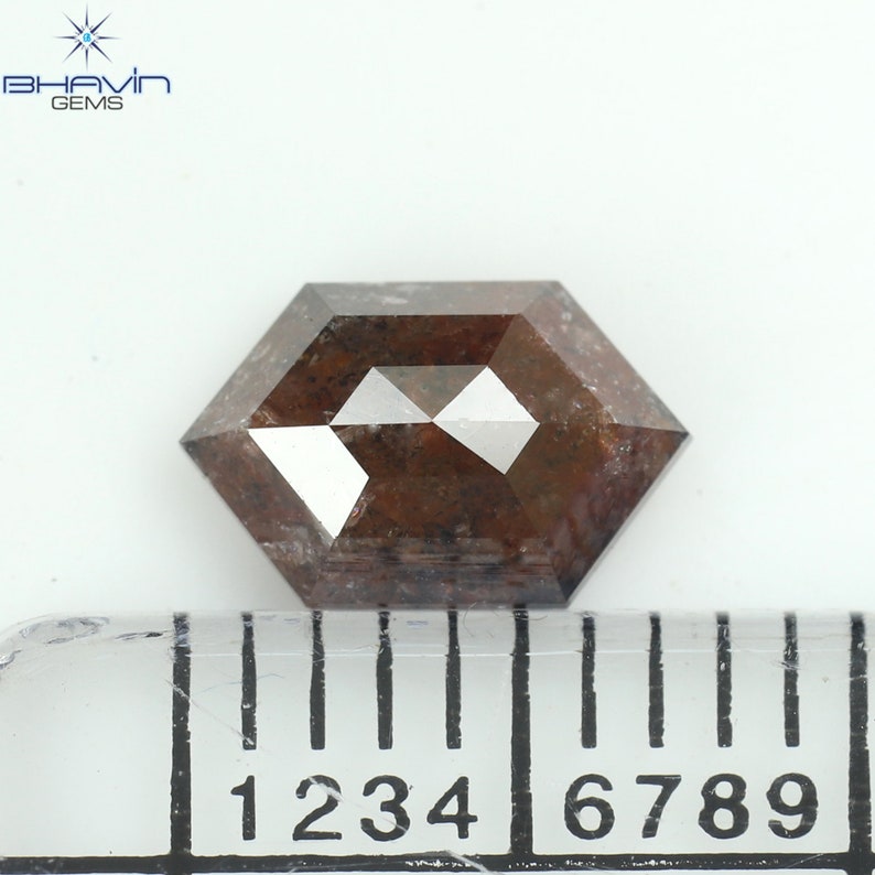 0.88 CT Salt And Pepper Color Hexagon Shape Natural Loose Diamond Clarity I3 (7.65 MM)