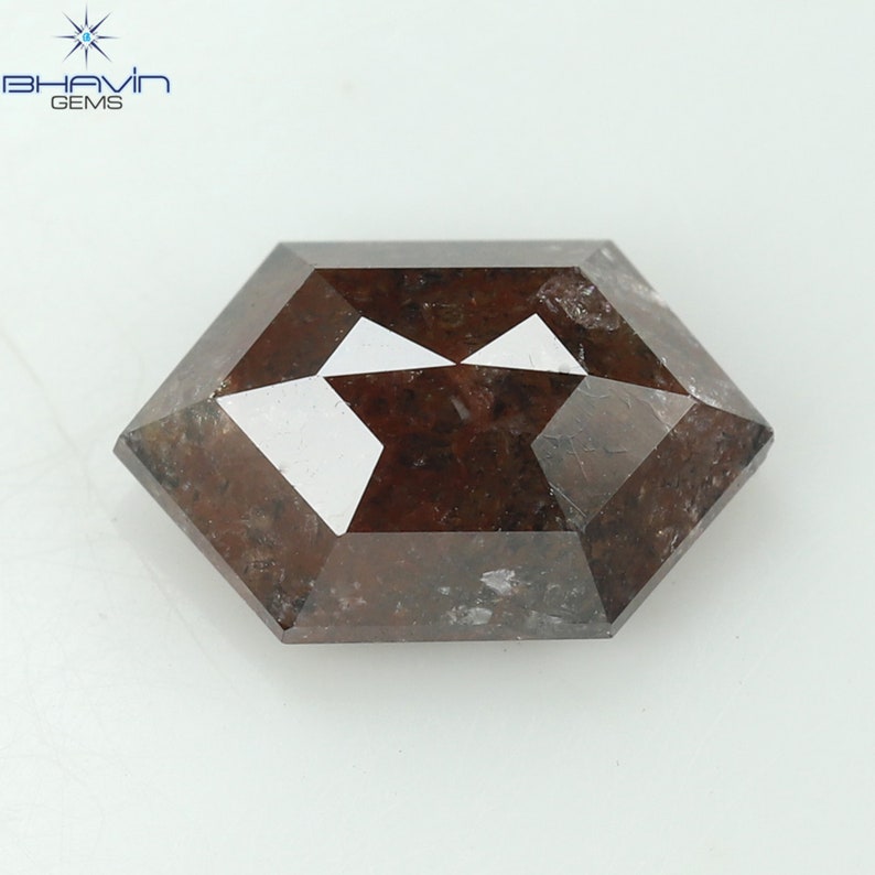 0.88 CT Salt And Pepper Color Hexagon Shape Natural Loose Diamond Clarity I3 (7.65 MM)
