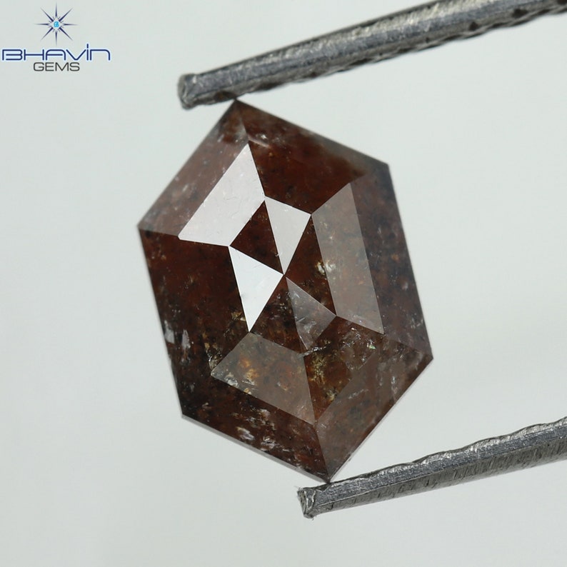 0.88 CT Salt And Pepper Color Hexagon Shape Natural Loose Diamond Clarity I3 (7.65 MM)