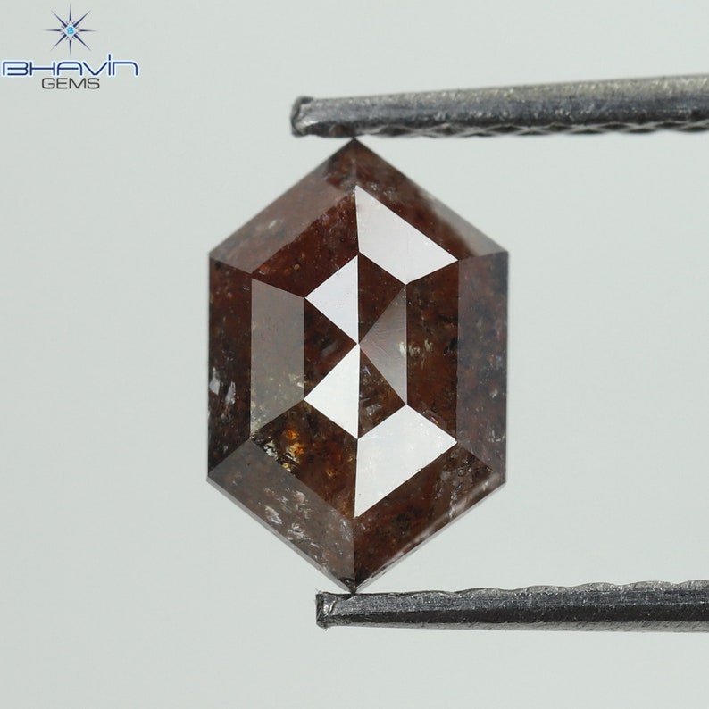 0.88 CT Salt And Pepper Color Hexagon Shape Natural Loose Diamond Clarity I3 (7.65 MM)