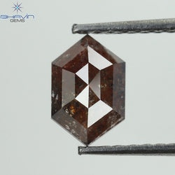 0.88 CT Salt And Pepper Color Hexagon Shape Natural Loose Diamond Clarity I3 (7.65 MM)
