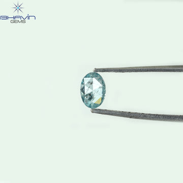 0.22 CT オーバルシェイプ 天然ダイヤモンド ブルーカラー I2 クラリティ (4.78 MM)