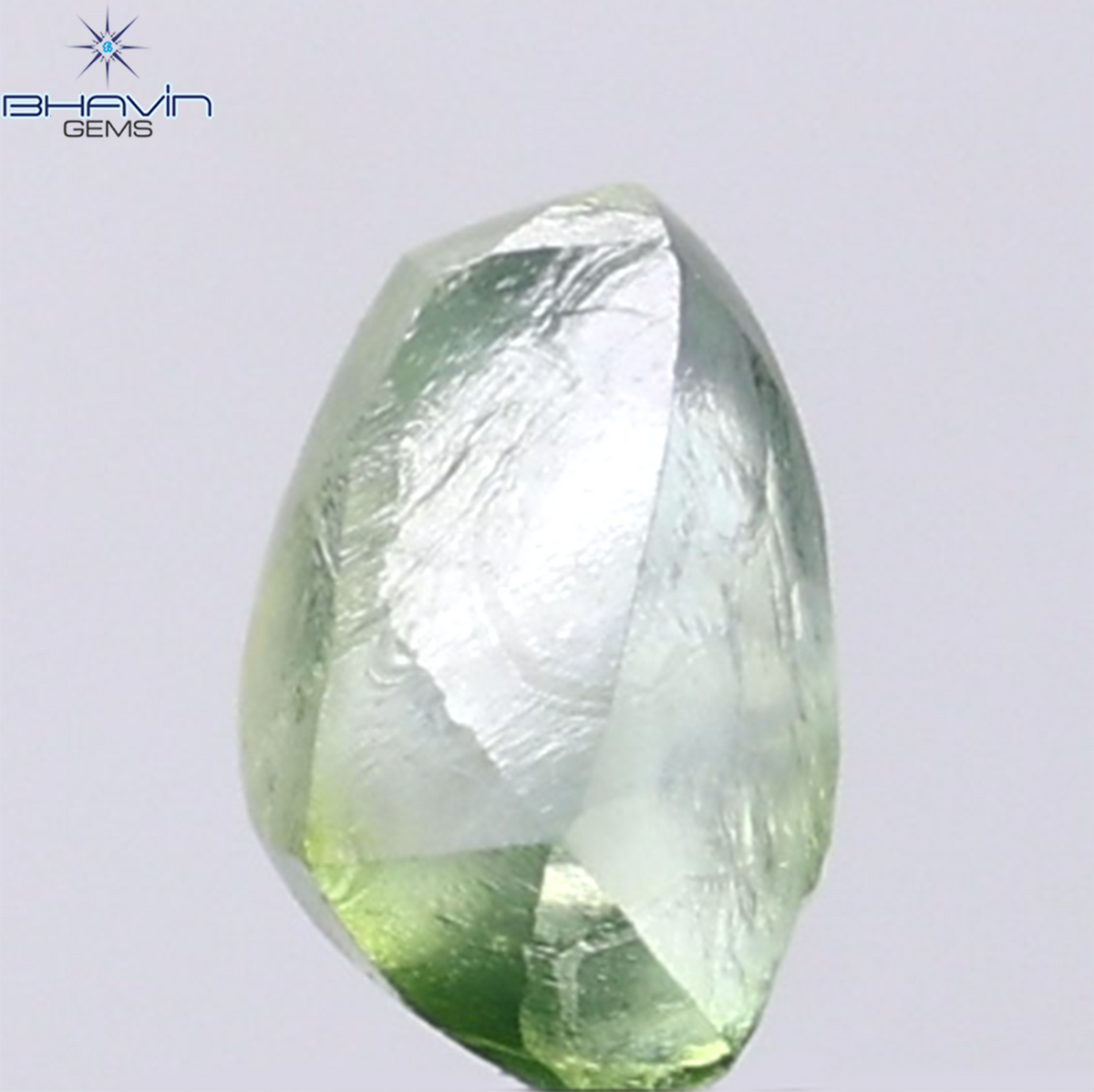 1.53 CT Natural Rough Diamond Enhanced Green Blue Color Clarity VS (7.89 MM)