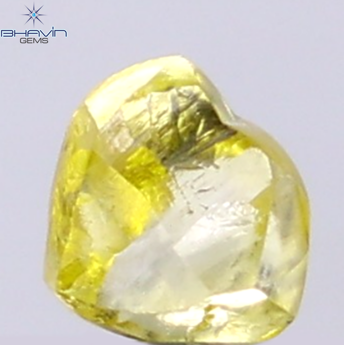 0.91 CT Natural Rough Diamond Enhanced Yellow Color Clarity VS (5.57 MM)