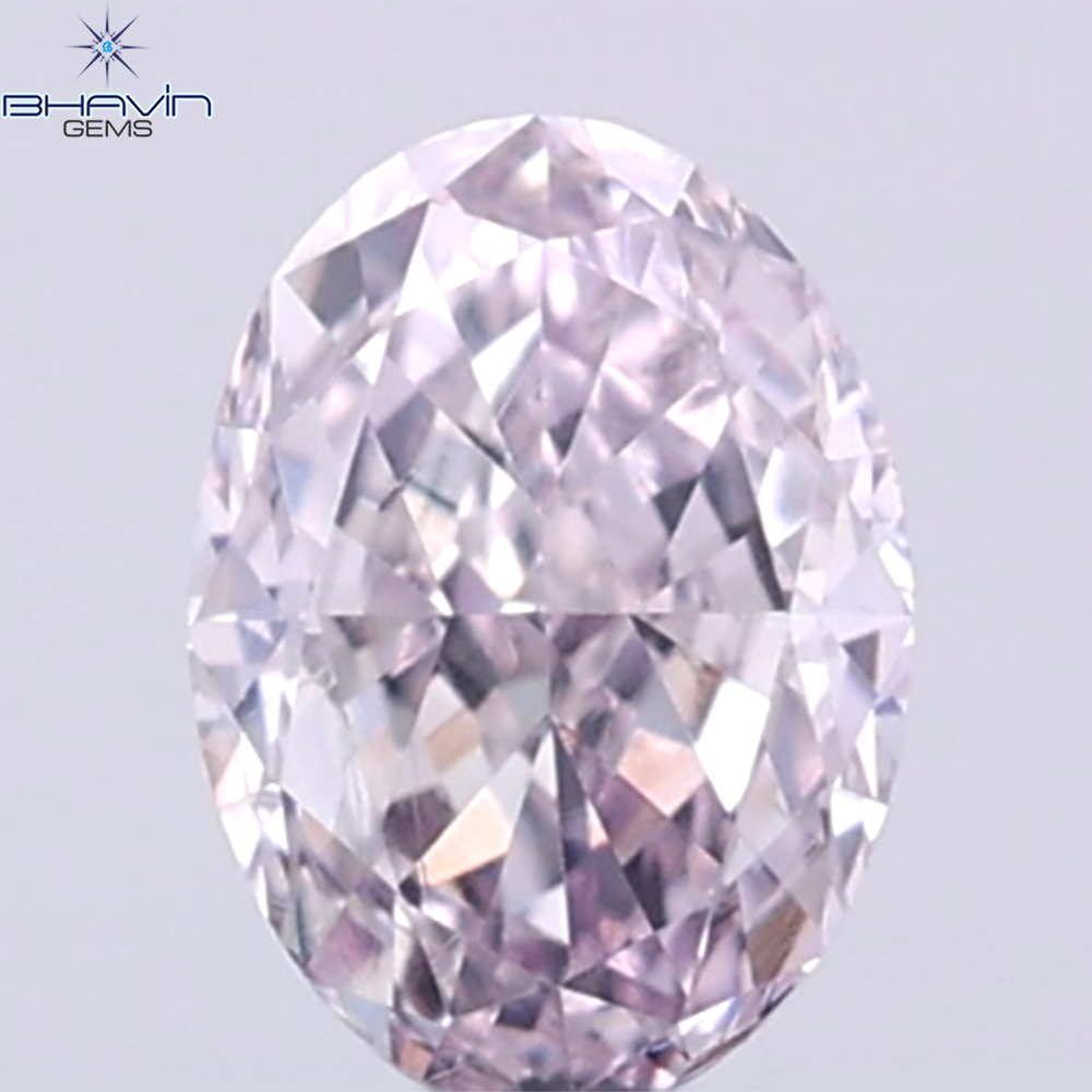 GIA Certified 0.26 CT Oval Shape Natural Diamond Purplish Pink Color SI2 Clarity (4.52 MM)