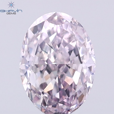 GIA認定 0.26 CT オーバルシェイプ 天然ダイヤモンド パープルピンクカラー SI2 クラリティ (4.52 MM)