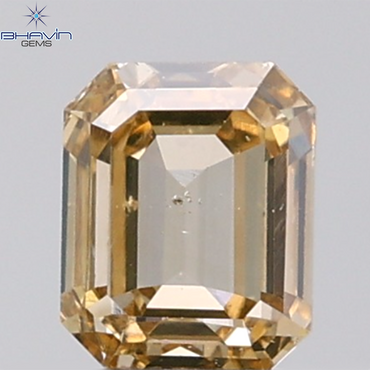 1.00 CT Emerald Diamond Natural Brown Color SI Clarity (5.92 MM)