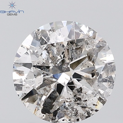 0.44 CT ラフシェイプ ナチュラル ダイヤモンド ブラック グレー (ソルト アンド パッパー) カラー I3 クラリティ (4.95 MM)