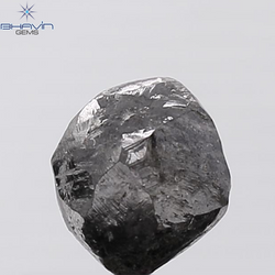 0.44 CT ラフシェイプ ナチュラル ダイヤモンド ブラック グレー (ソルト アンド パッパー) カラー I3 クラリティ (4.95 MM)