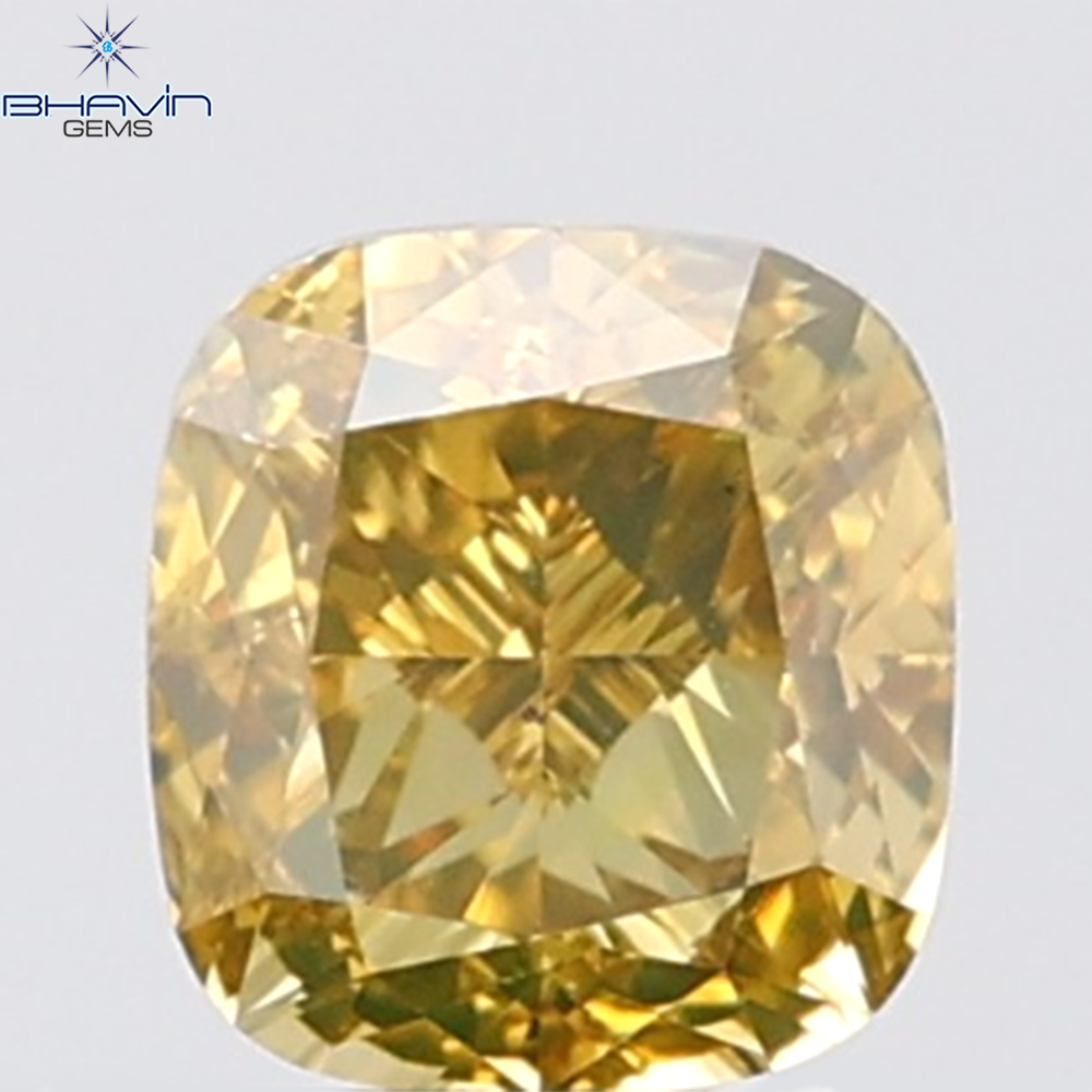 0.81 CT Cushion Diamond Natural Brown Orange Color VS2 Clarity (5.18 MM)