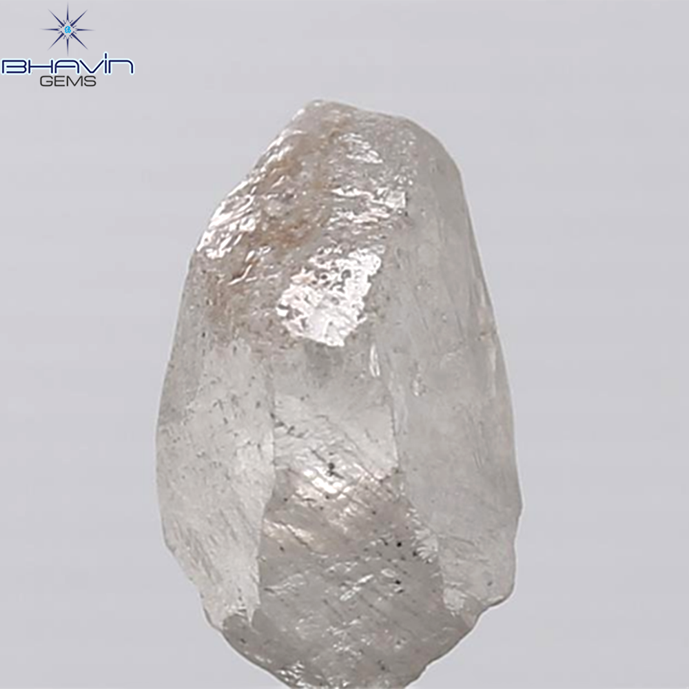 0.44 CT ラフシェイプ ナチュラル ダイヤモンド ブラック グレー (ソルト アンド パッパー) カラー I3 クラリティ (4.95 MM)