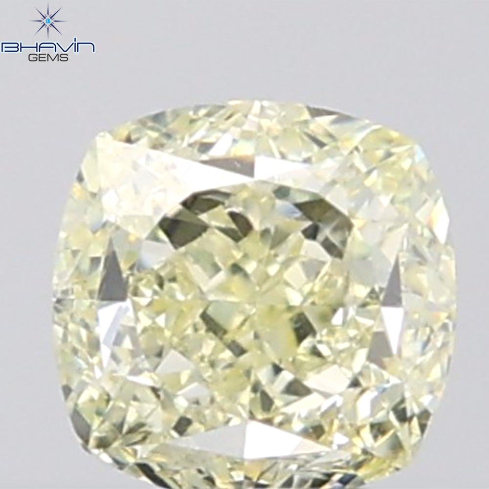 1.01 CT Cushion Diamond Natural Yellow Color SI1 Clarity (5.16 MM)