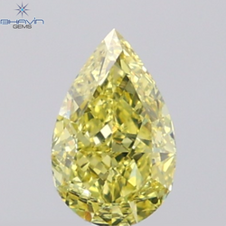GIA Certified 1.13 CT Natural Pear Diamond Fancy Yellow Color Clarity VS1 (8.42 MM)