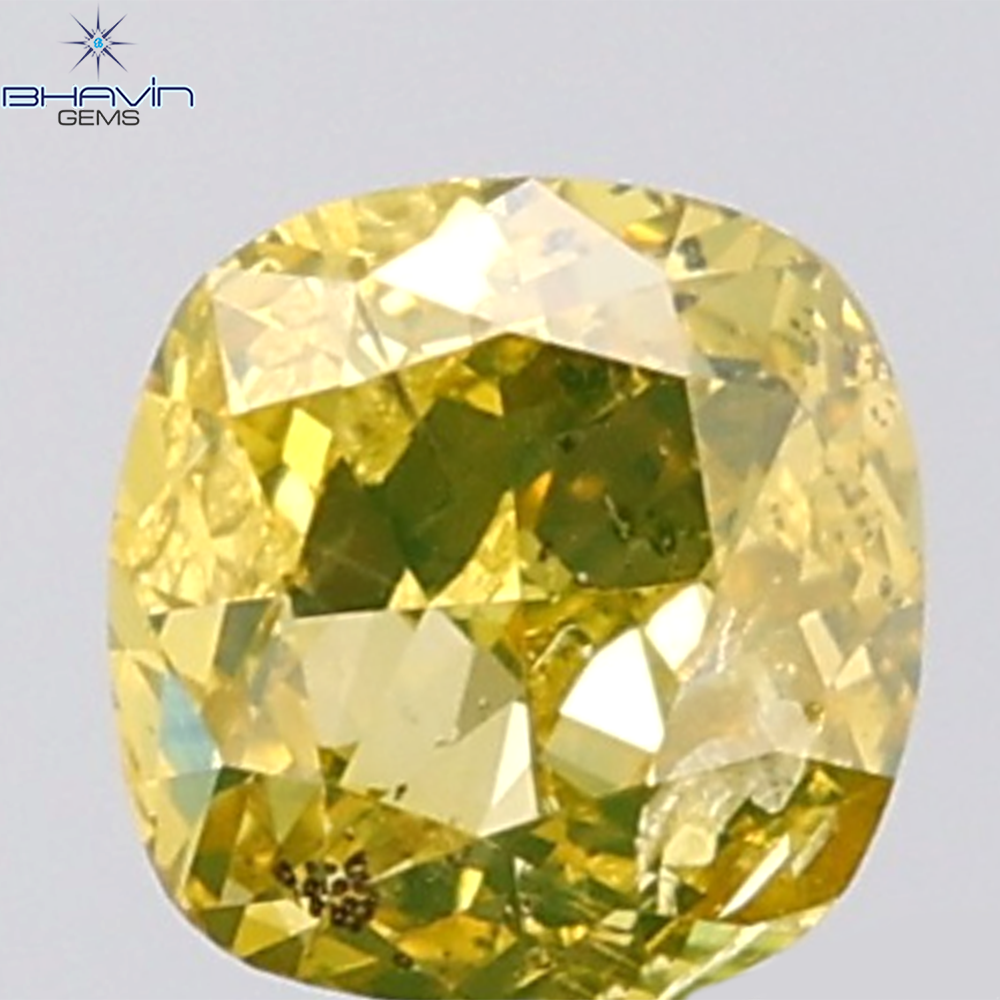 1.01 CT Cushion Diamond Natural Brown Yellow Color SI2 Clarity (5.40 MM)