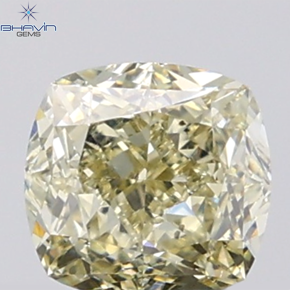 1.04 CT Cushion Diamond Natural Brown Yellow Color VS2 Clarity (5.54 MM)