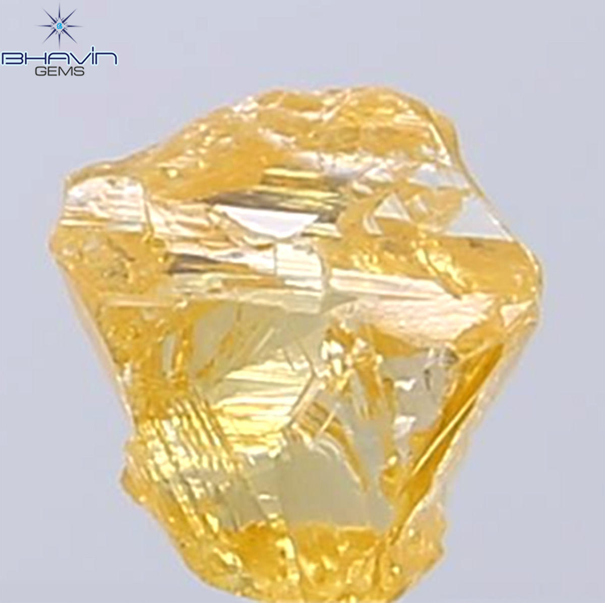 0.76 CT Natural Rough Diamond Orange Color Clarity VS (5.39 MM)