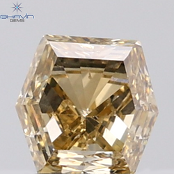 1.00 CT Hexagon Diamond Natural Brown Color VS2 Clarity (5.41 MM)