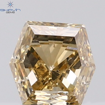 1.00 CT Hexagon Diamond Natural Brown Color VS2 Clarity (5.41 MM)