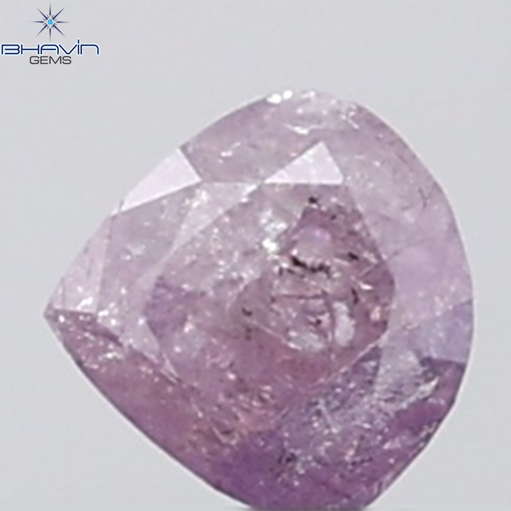 0.34 CT Heart Diamond Natural Pink Color I3 Clarity (4.44 MM)