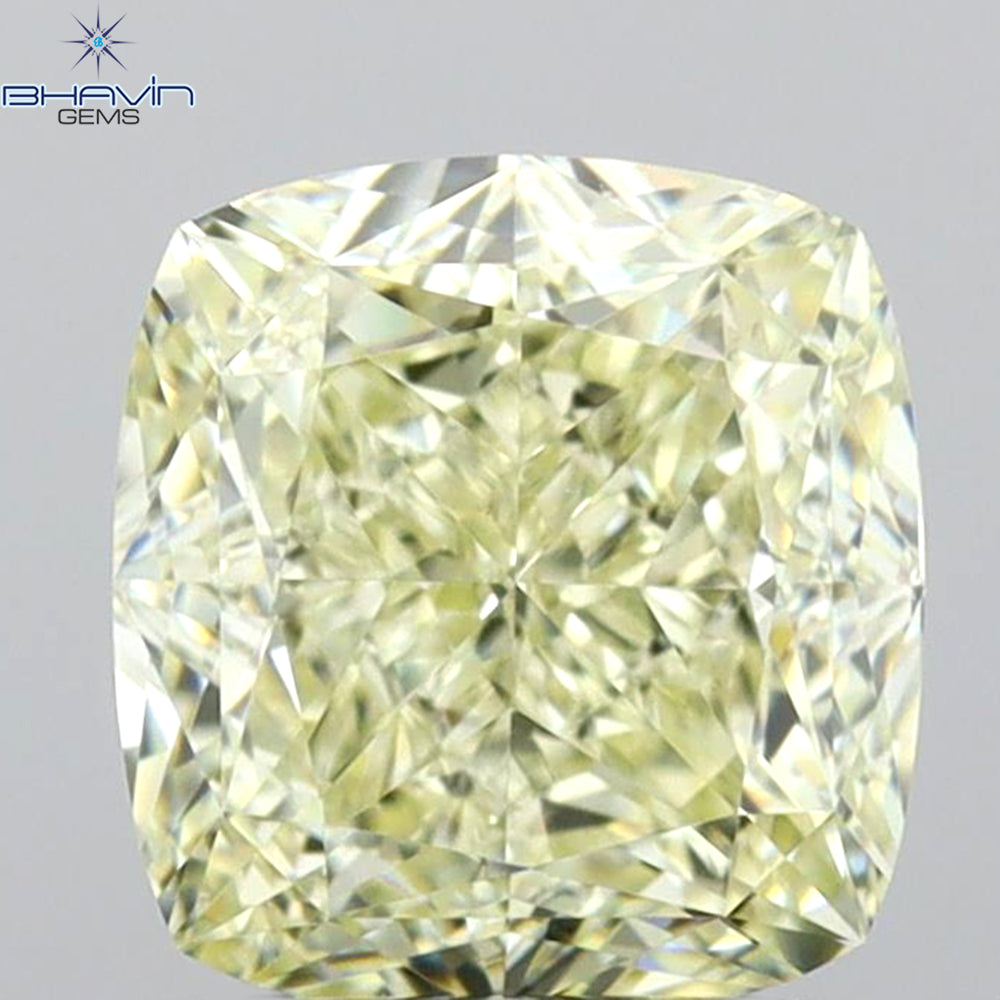 GIA Certified 1.02 CT Cushion Diamond Natural Yellow Color I1 Clarity (5.53 MM)