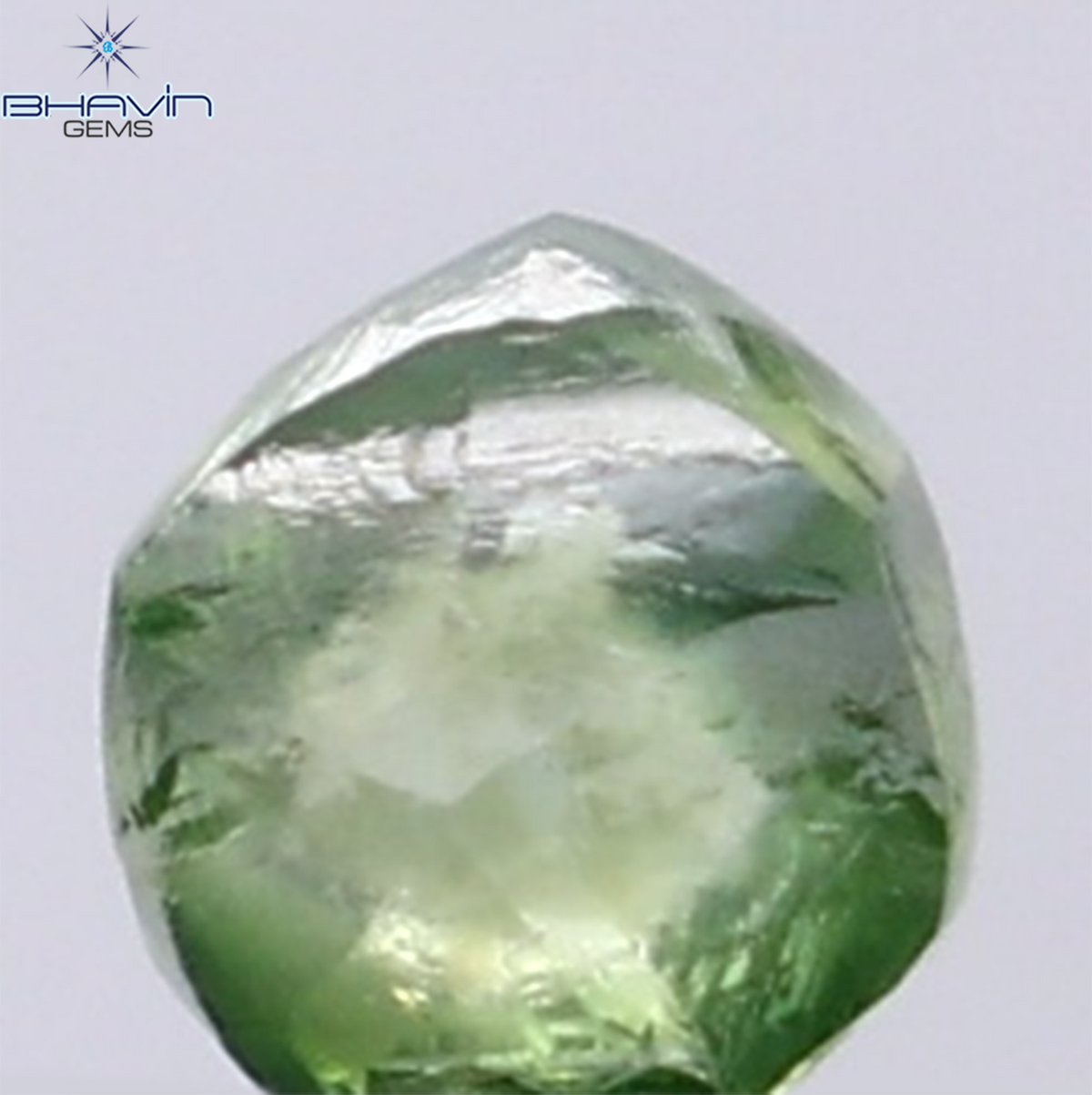 1.01 CT Natural Rough Diamond Enhanced Green Color Clarity VS (5.16 MM)